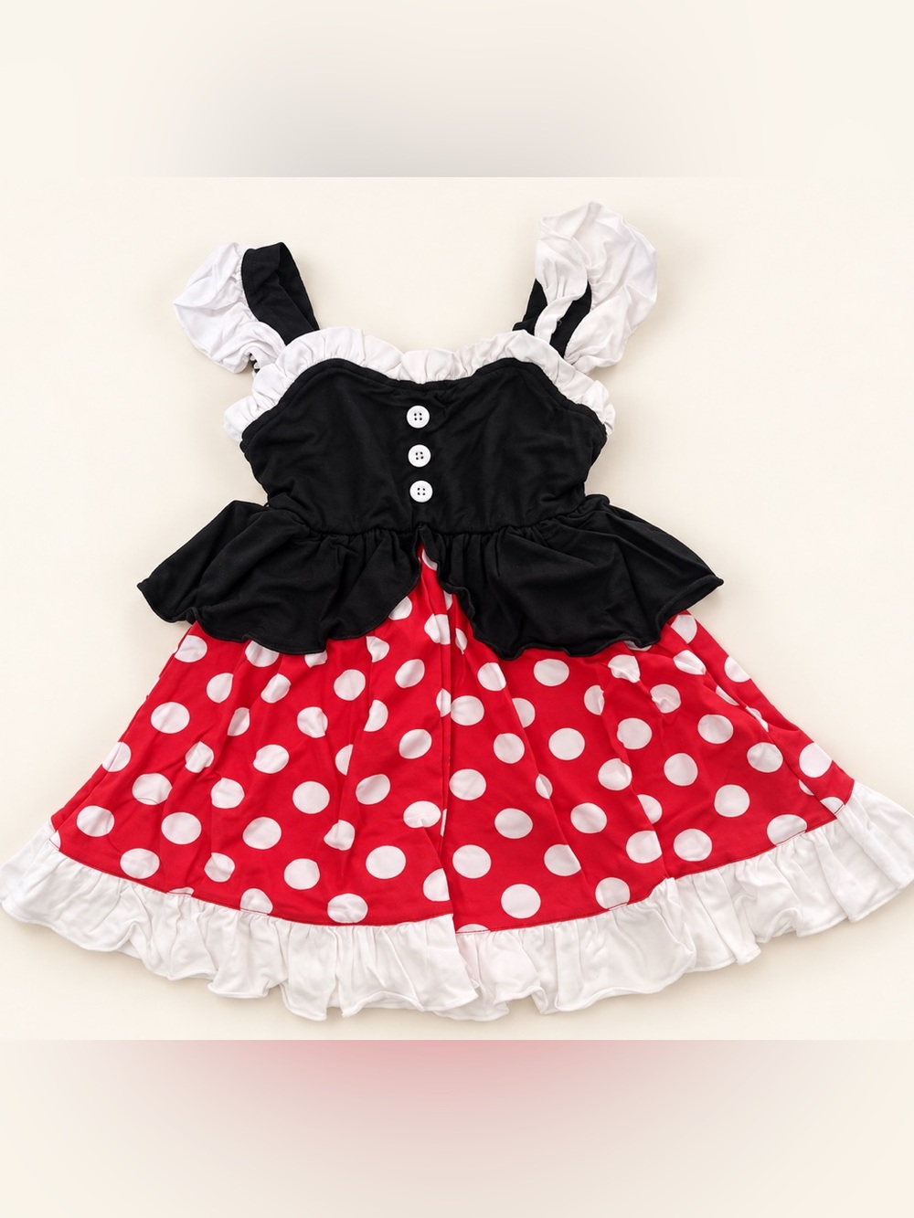 Girls Black & Red Polka Dot Character Costume Dress